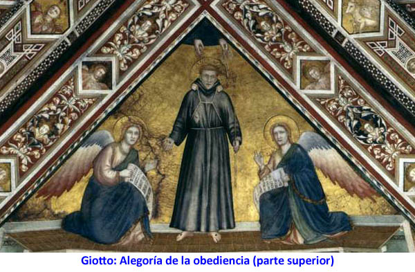 Giotto: Alegoría de la obediencia (parte superior) Giotto: Alegoría de la obediencia (parte superior)