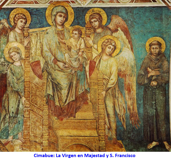 Cimabue: La Virgen en Majestad y S. Francisco