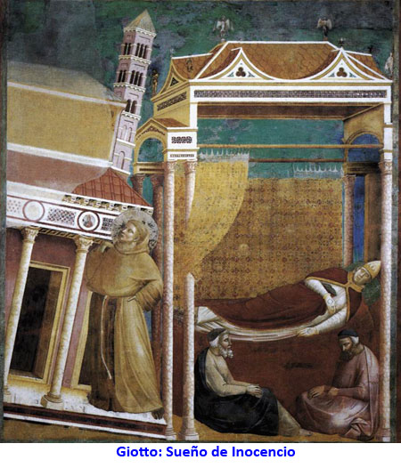 Giotto: Sueño de Inocencio III