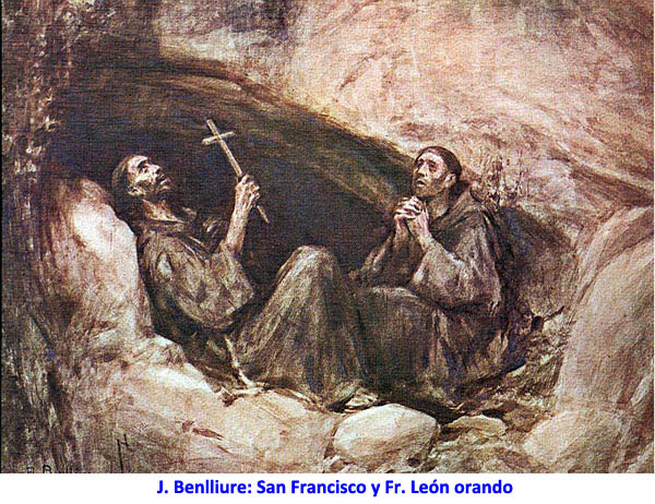 J. Benlliure: San Francisco y Fr. León orando