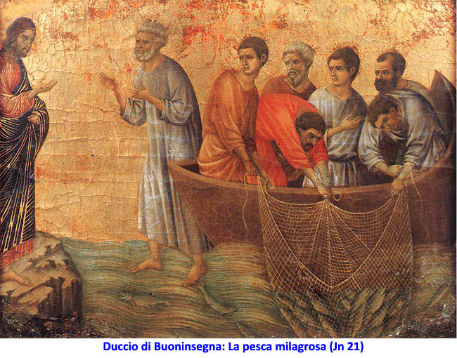 Duccio di Buoninsegna: La pesca milagrosa (Jn 21)