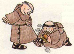 Dibujo franciscano: Limpia sandalias