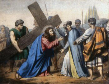 QUINTA ESTACIÓN El Cirineo ayuda a Jesús a llevar la cruz